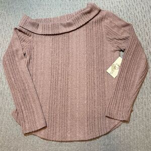 Tru Self Purple Ribbed Knit Long Sleeve Light Sweater Size M